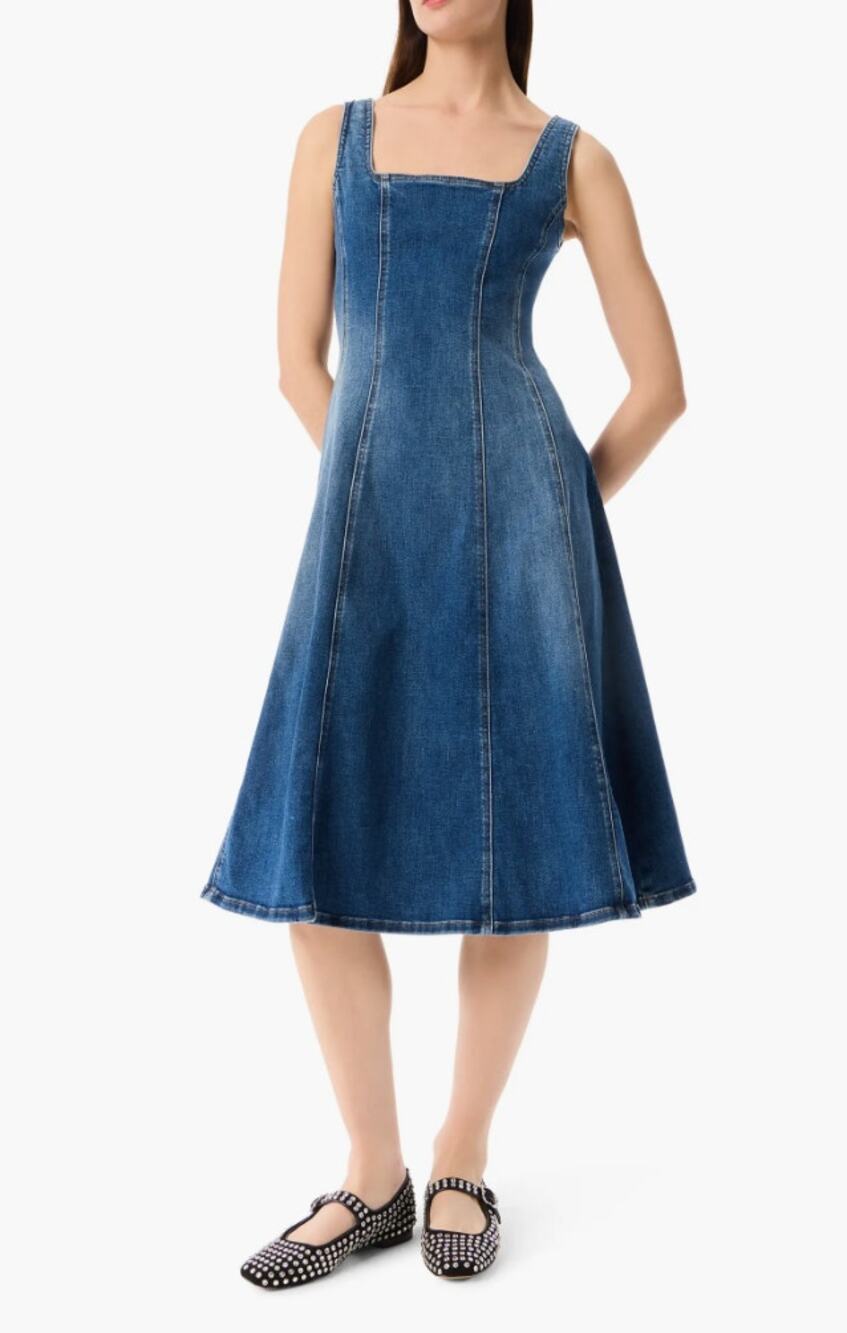 Robert Rodriguez NEW Nova Seamed Dress Denim 12 fit flare sleeveless